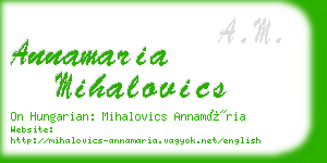 annamaria mihalovics business card